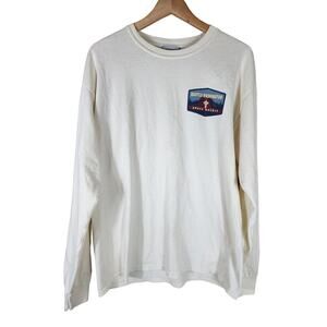 SPACE NEEDLE Off White Cream SEATTLE WASHINGTON Long Sleeve T-Shirt SZ L